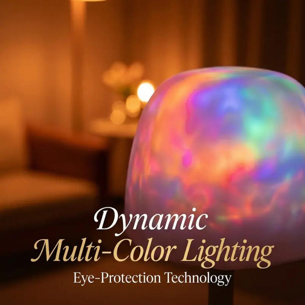 Shower Lamp Ocean Wave Projector Light,Rechargeable Battery Powered Water Ripple Ambient Night Light, Waterproof Bathroom Light for Shower, Bedroom, Home Spa, Relaxing Mood Lighting, USB Charging, Portable Decorative Lamp