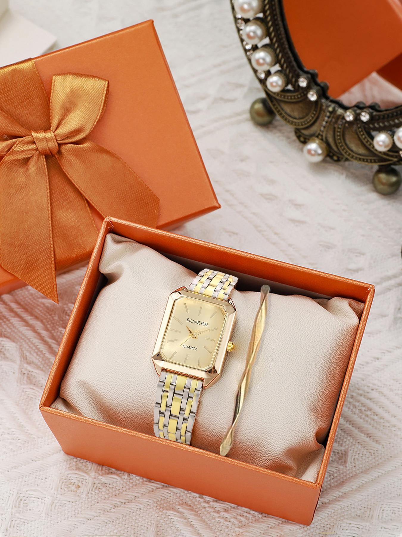 Minimalist Versatile Square Exquisite Fashion Quartz Watch — Fashion Light Luxury Student Watch Set