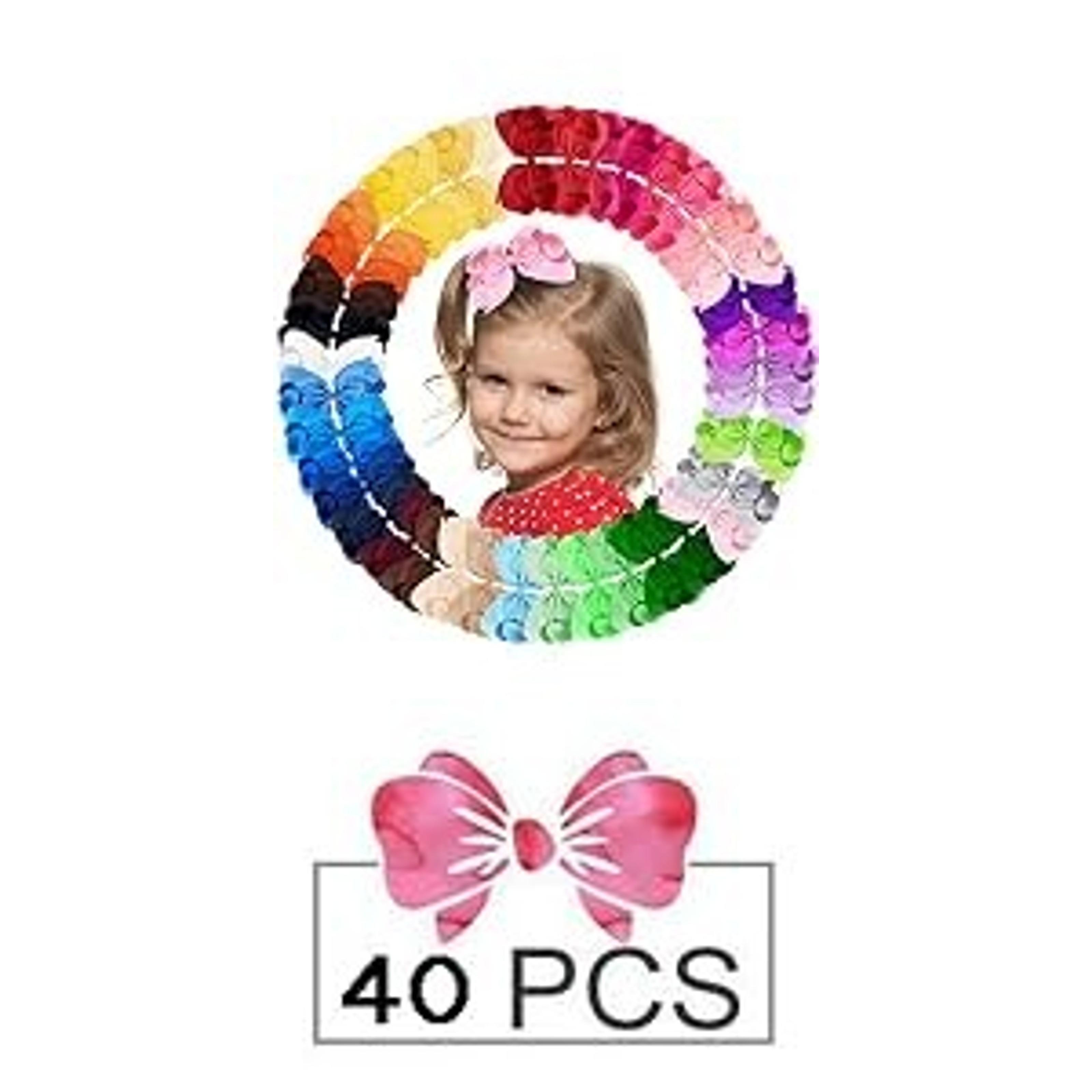 Hair Bows for Girls, 30 Colors 6 Inch Grosgrain Ribbon Hair Bows Clips Alligator Clips Barrettes Hair Accessories, Back to School, Party, Photography, Christmas, Travel | Grosgrain Ribbon Bows Hair Alligator Clips Hair Barrettes for Girls Toddler Inf