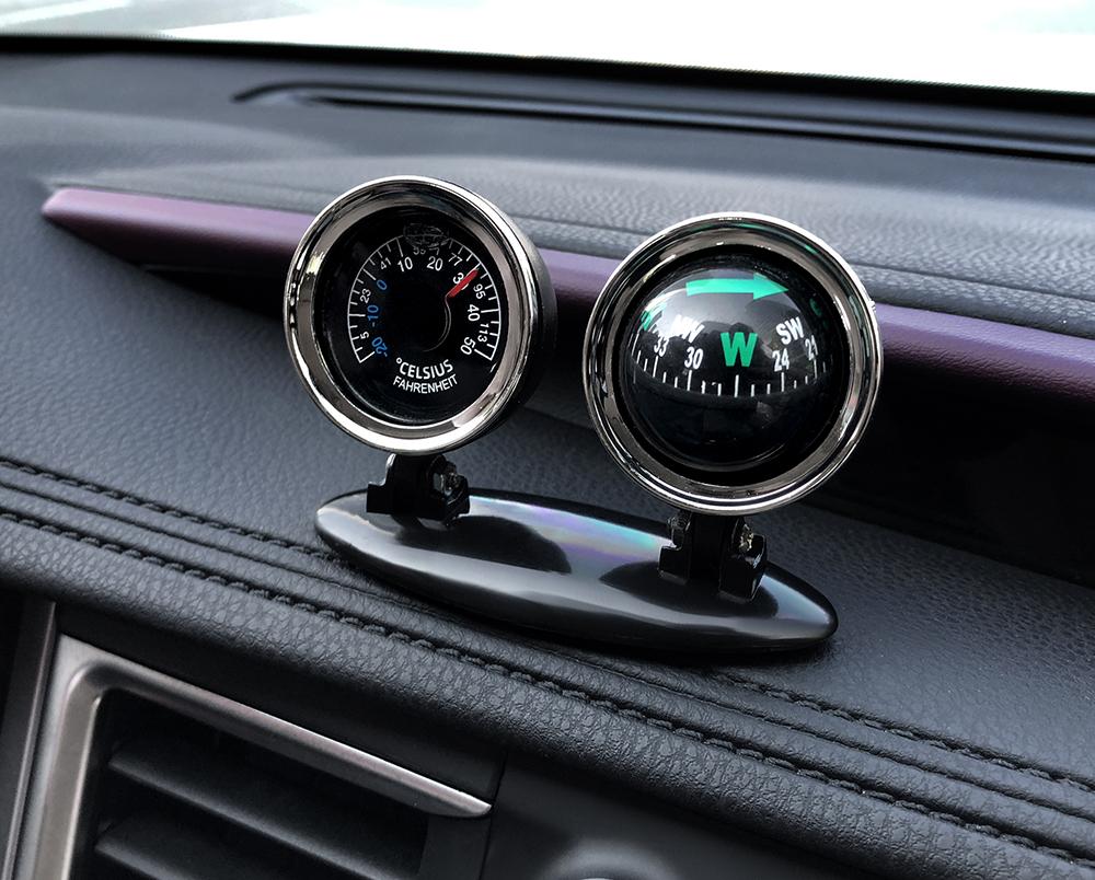 1PCS Multifunction Car Thermometer Compass, Auto Dashboard Direction Ornament, Vehicle Interior Decoration Accessories Car Gifts