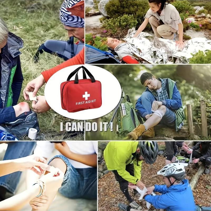 Portable Emergency Kit, 27/160 pcs Outdoor First Aid Kit, Healthcare Emergency Supplies and Accessories for Hunting, Hiking, Camping, Multipurpose Medical Accessories Includes Bandages, Tweezer