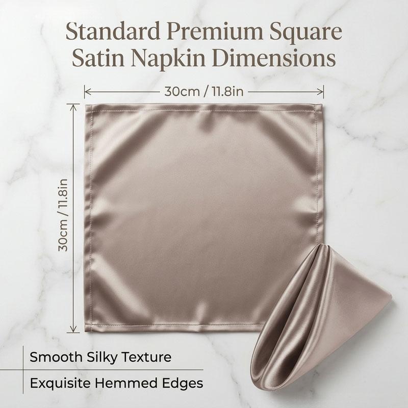 6pc High-Quality Chiffon Napkins, 3D Geometric Fold Design, Warm Champagne Color, 30x30cm, Wrinkle-Resistant, Quick Absorbent