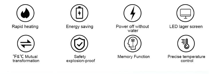AQQA Submersible Aquarium Heater, Fish Tank Heater,External Temperature Controller LED Temperature Display,Suitable for Saltwater and Freshwater