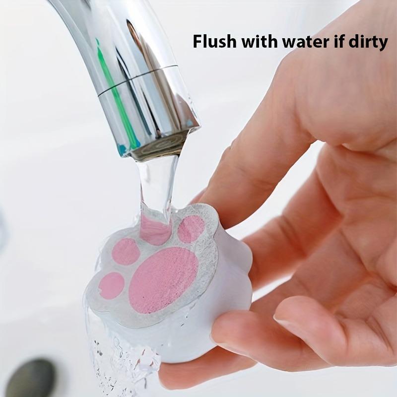 2pcs，Mirror wiping, bathroom glass surface cleaning, watermark removal, faucet cleaning, cat claw cleaning, sponge wiping