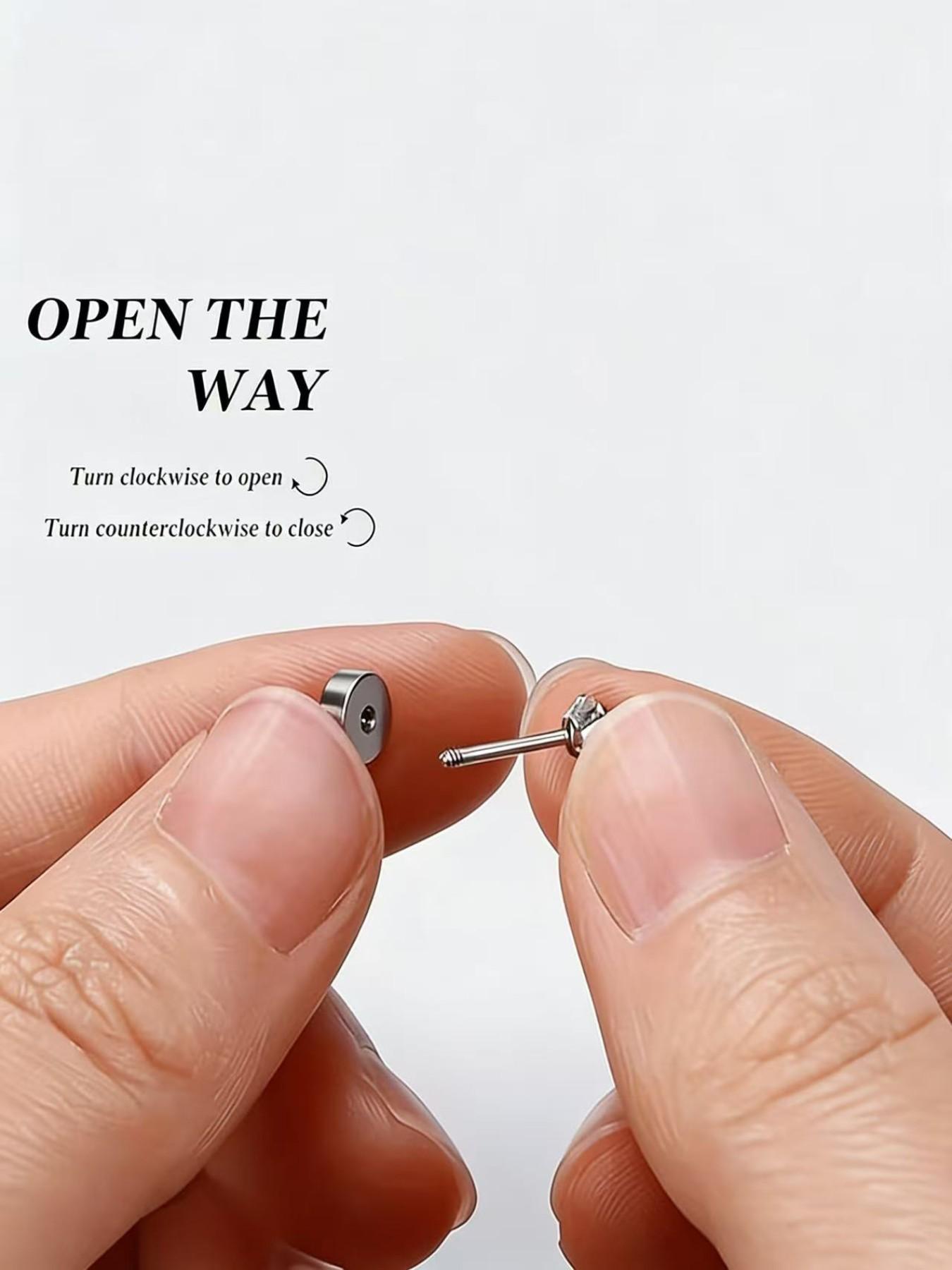 6pcs Stainless Steel Ball Earrings Set, 2mm 3mm 4mm Screw Back Studs, Hypoallergenic, Unisex, Shower & Sleep Safe, Allergy-Free Gift