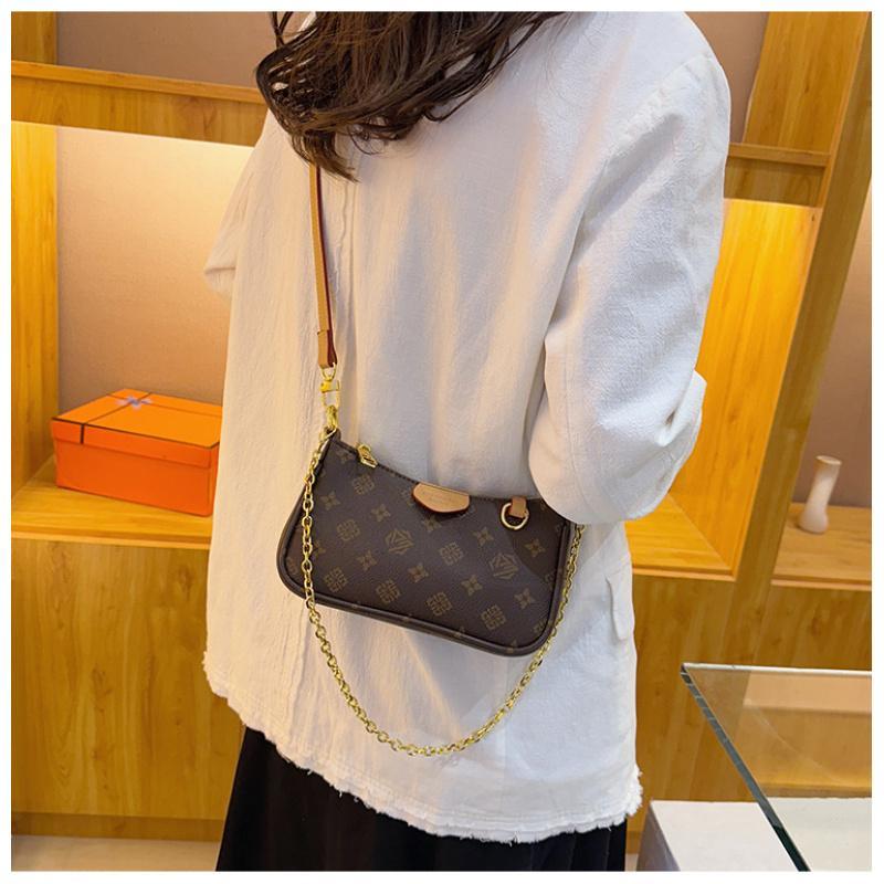 Women's Fashion Bag, Vintage Print Chain, Small Square Bag, Shoulder Bag, Crossbody Bag, Daily Bag, Leather Satchel