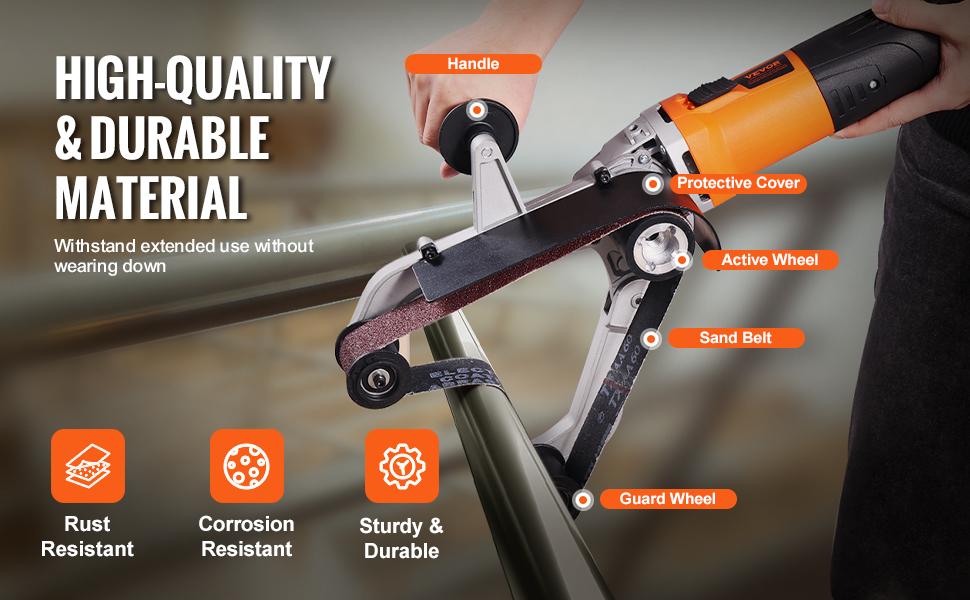 VEVOR Pipe Tube Polisher Sander, 1000W Pipe Belt Sander with 6 Variable Speeds 1100-3200rpm, Professional Belt Sander Grinding Machine with 3PCS Sanding Belts for Burnishing Finishing Rust Removal