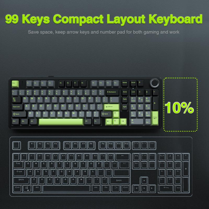 AULA F99 Pro Wireless Gaming Mechanical Keyboard with Knob Control, Tri-Mode BT5.0/USB-C/2.4GHz Hot Swappable Custom Keyboard,Pre-lubed Linear Switches,Gasket Structure,RGB Backlit Computer Gaming Keyboards PC Accessories   TikTokShopfalldealsforyou