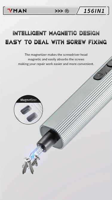 VMAN 156in1 Portable Cordless Heavy Duty Power Handle Electric Screwdriver for Electronics & DIY Hardware Repair