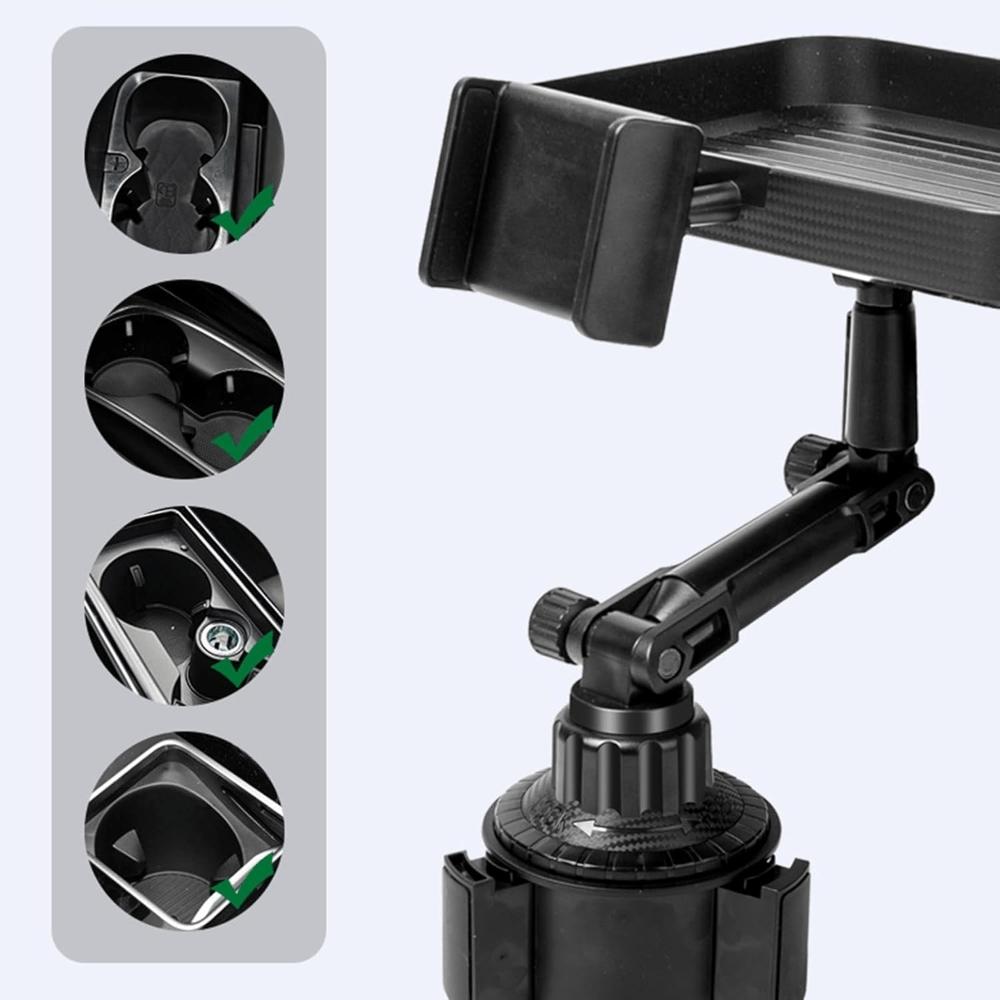 360° Rotating Car Cup Holder Extender, Detachable Food Tray and Phone Stand, Durable Abs Material, Suitable for Cars and Trucks