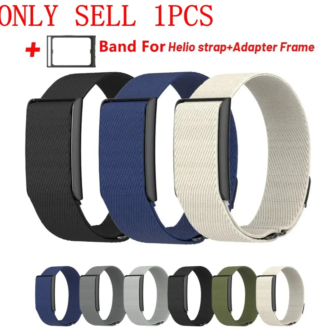 Nylon Loop Band+Adapter Frame for Amazfit Helio Strap Adjustable Stretchy Sport Correa Helios Strap Amazfit Brecelet Cinturino Smartwatch Replacement Straps Accessories Wearable Accessories