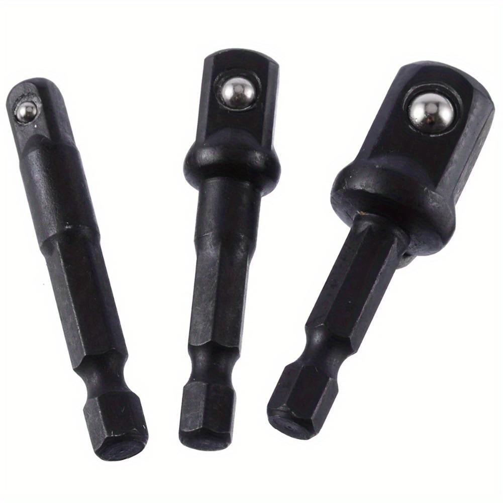 3 Pcs Black steel ball post ball post socket adapter hexagon to square head socket adapter.
