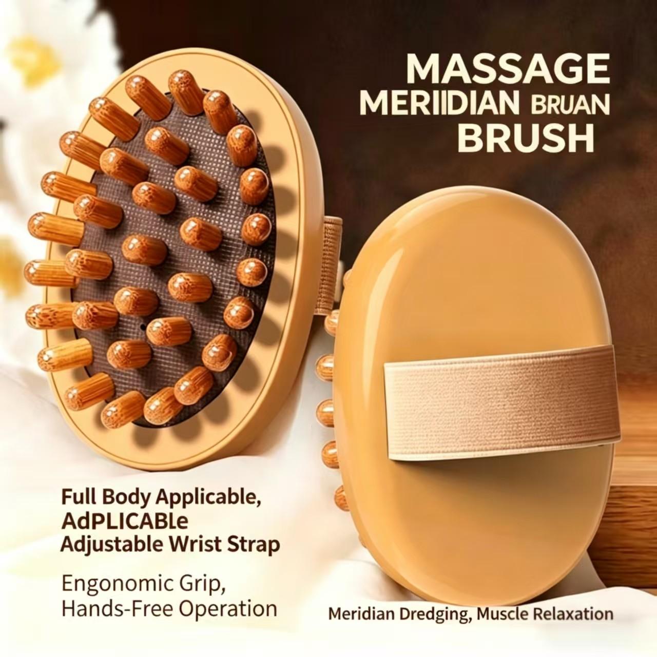 Ergonomic Wooden Body Massage Brush with Air Pad, Manual Lymphatic Drainage Tool for Abdomen, Legs, Back, Home Spa Muscle Relaxer Ergonomic Wooden Body Massage Brush with Air Pad, Manual Lymphatic Drainage Tool for Abdomen, Legs, Back, Home Spa Muscle Relaxer