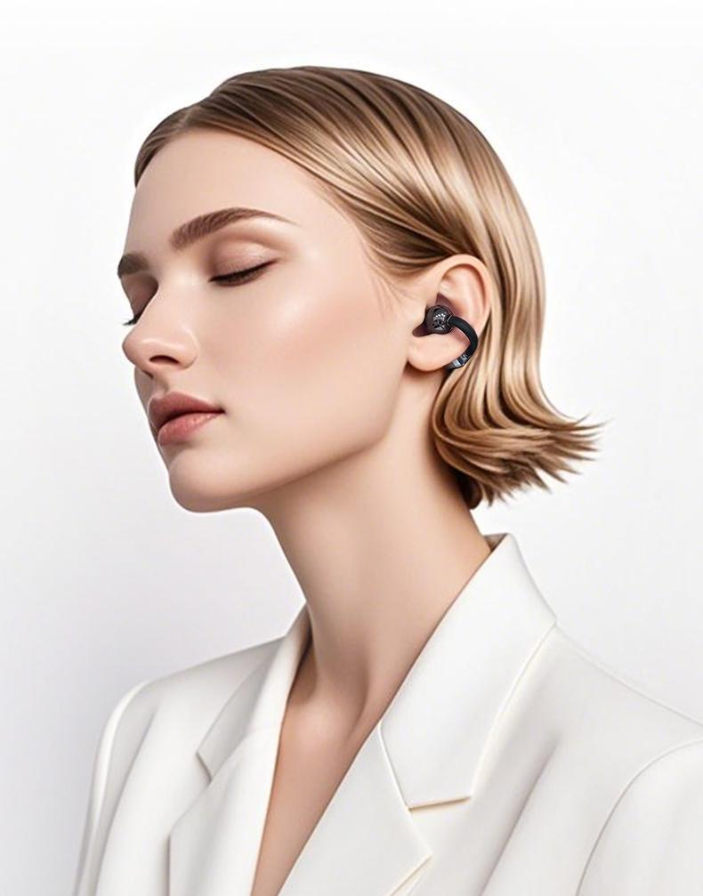 PAXA Clipbuds 7 Clip-on Design Wireless Headphones, Powerful Sound Effects for Music, Dustproof & Waterproof Sports Earbuds for Running, Workout, Audio