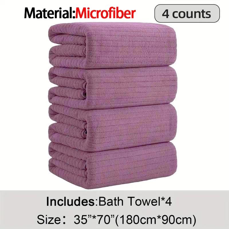 Extra-Large Bath Towel Set, 35 x 70-Inch Microfiber Quick-Dry XL Towels, Soft Reusable Premium Bath Towels for Home and Hotel Use, Bathroom Towel Set