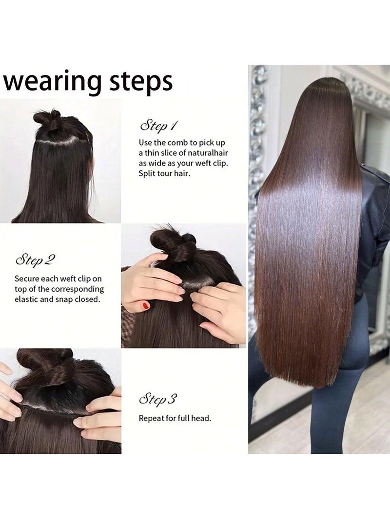 Super Long Straight Hair Extensions for Women, 30 Inch Clip-In Hairpieces, Invisible Instant Styling, Perfect for Cosplay and Daily Use