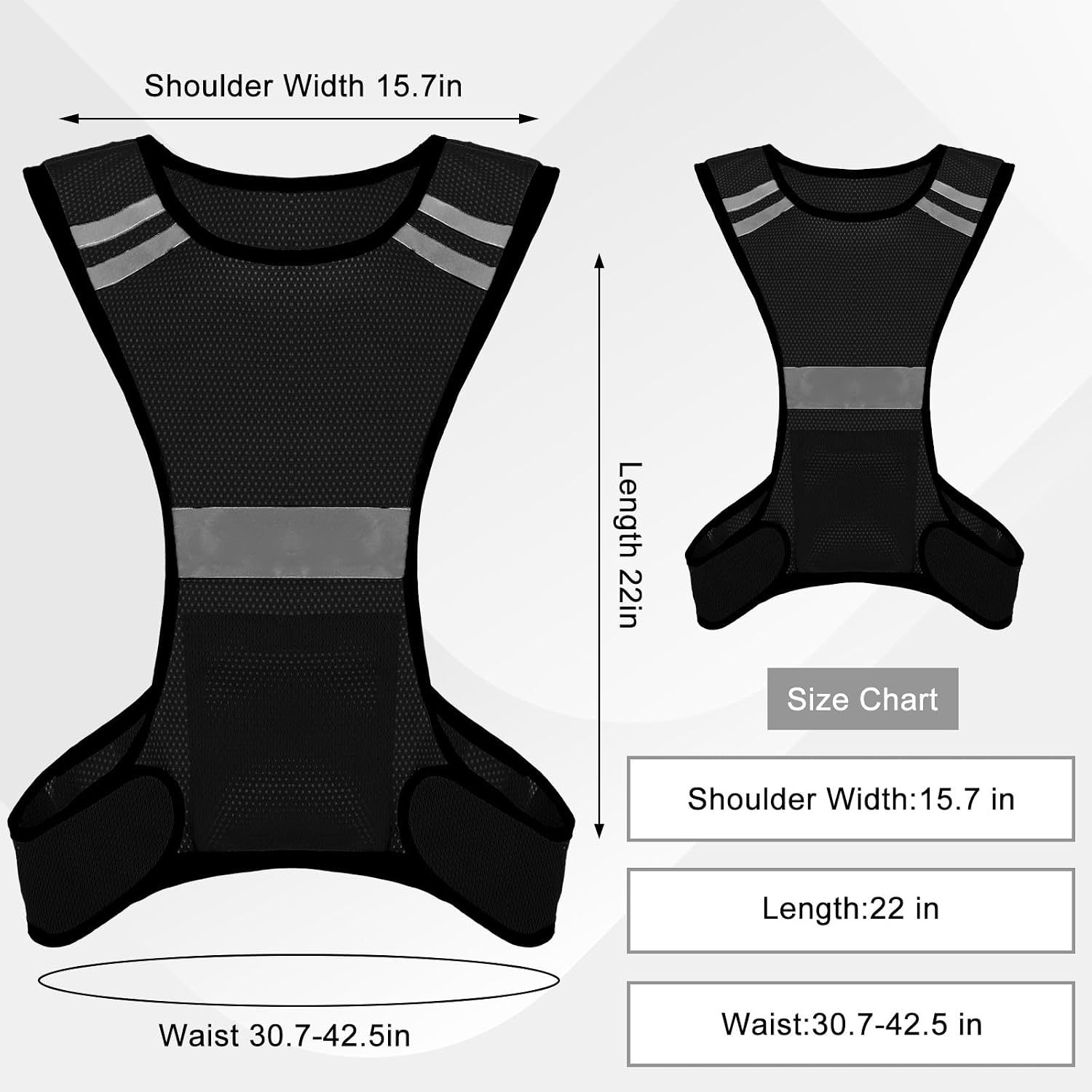 Unisex Reflective Running Vest, High Visibility Sports & Outdoor Safety Gear with Fiber Mesh, Large Pockets for Night Activities, Lightweight for Running/Cycling