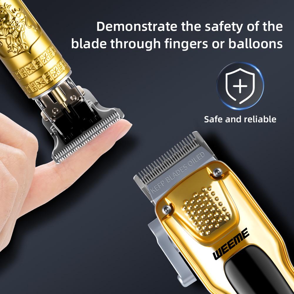 Weeme Men's Electric Hair Trimmer Set, Beard Trimmer Kit, Home Use, T-Shape Trimmer, Electric Razor, Nose Hair Clipper, Travel Portable, Cordless Rechargeable Trimmer