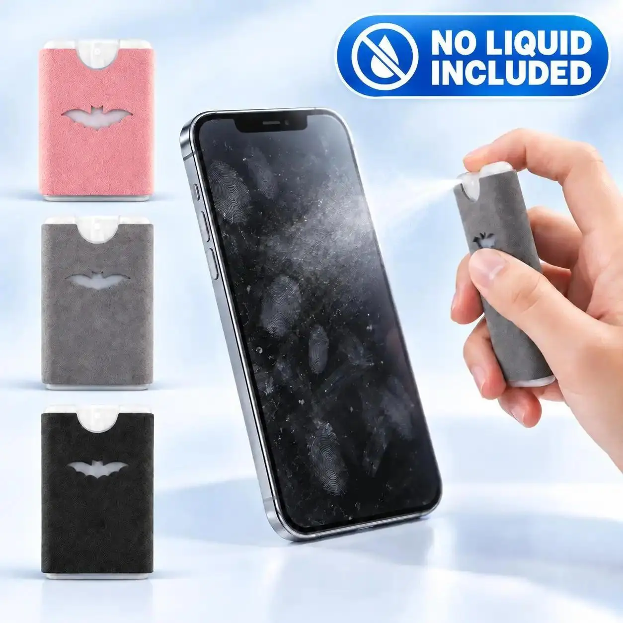 3PCS-Screen Cleaner Spray Wipe in One DIY Refillable Microfiber Surface Pocket Size Empty Bottle Fill with Your Own Liquid with Microfiber Cloth, Nano Streak-Free Cleaning for Phone, Tablet, Laptop & Monitor Screens(Does not contain cleaning liquid)-MM