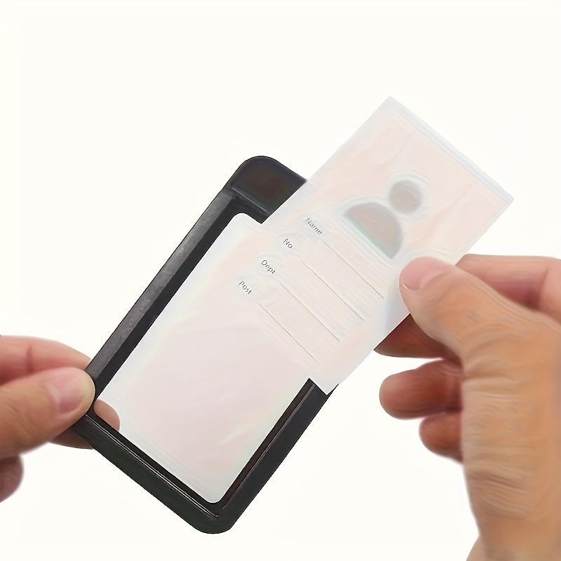 1pc/Fashion Black ID Card Holder with Retractable Sliding Cover - Suitable for Bus Cards, ID Cards, and Brand Cards