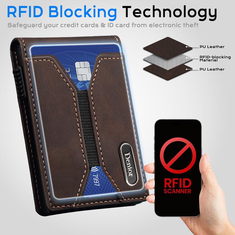 Denior MagSafe Magnetic Wallet: A Card Case for Credit Cards, ID Cards and RFID-Protected Cards. It can hold 6-10 cards, is easy to carry, and this large-capacity card case is compatible with iPhone 17/16/15/14/13/12 series.