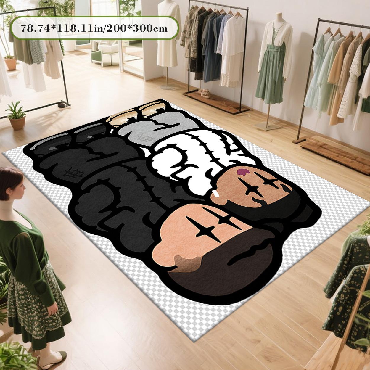 Irregular Printed Rug Velvet soft and comfortable patterned printed carpet, suitable for multiple scenarios, available in various sizes, soft and non-shedding Decorative Rug