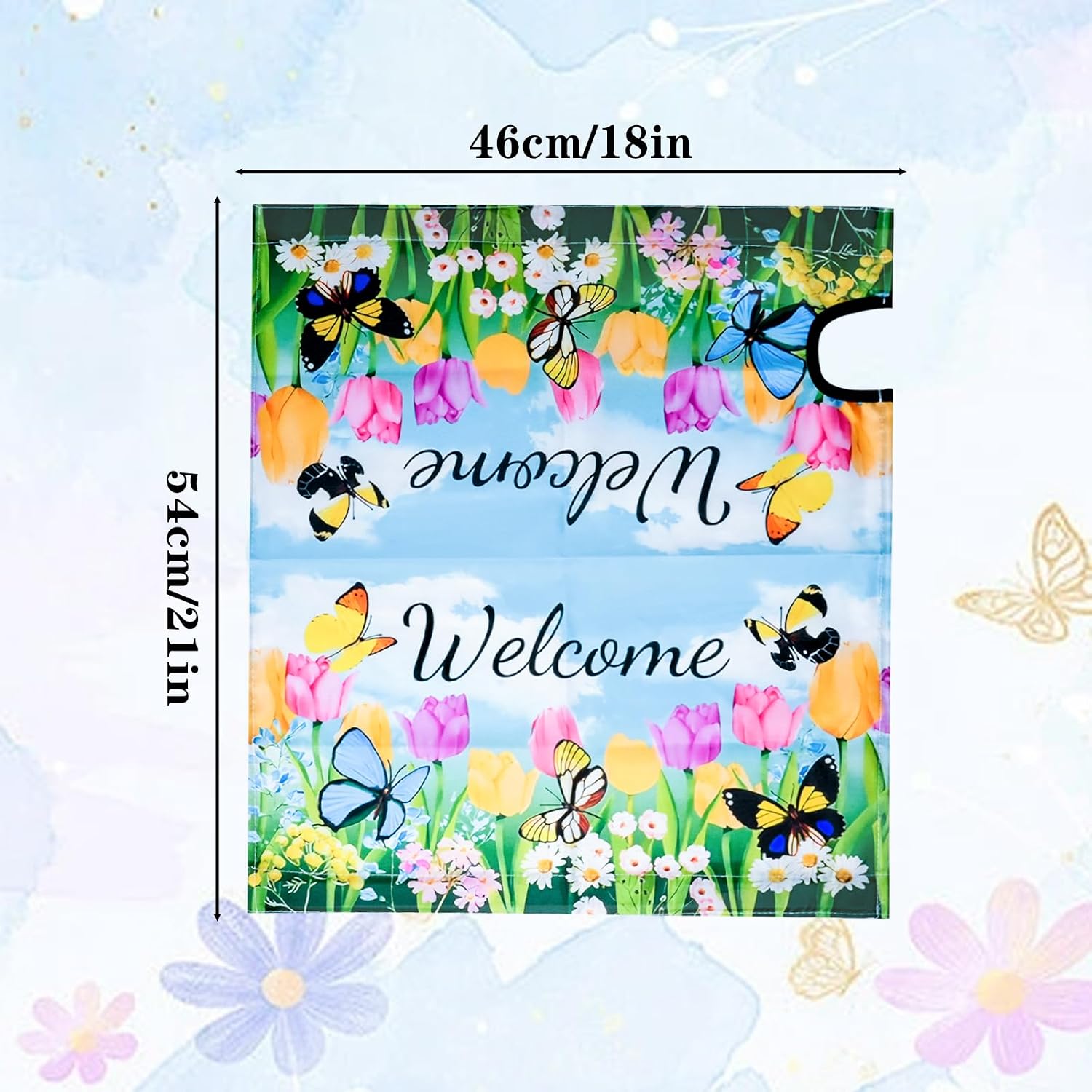 Butterfly Mailbox Cover, Standard Size 21 x 18 Inch  Mailbox Covers, Colorful Flower Mailbox Decorations,  Letter Box Wrap for Outdoor Garden. (21 x18)