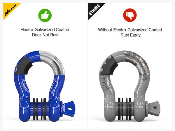 Nilight 2 Pack 3/4" D-Ring Shackle with 7/8" Screw Pin 41,887lbs Break Strength, Heavy Duty Off Road Recovery Shackle with Isolators Washers for Use with Tow Strap, Winch, Off-Road Jeep Truck Vehicle Parts Hardware Industrial Rubber dealsforyoudays