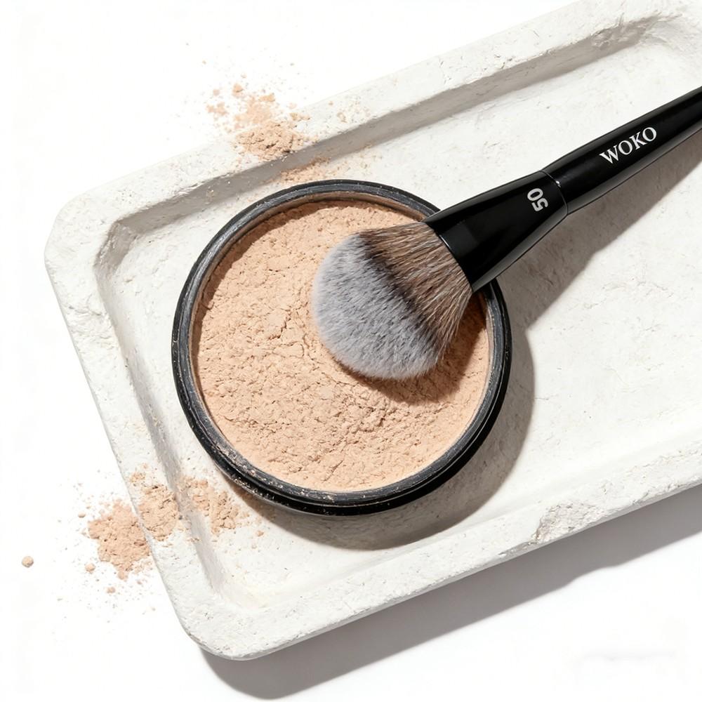 50# Powder Brush Peach Heart Contour Sculpting, Synthetic Hair Face Bronzer, Blush Setting Makeup Tool, Essential Beauty Accessory