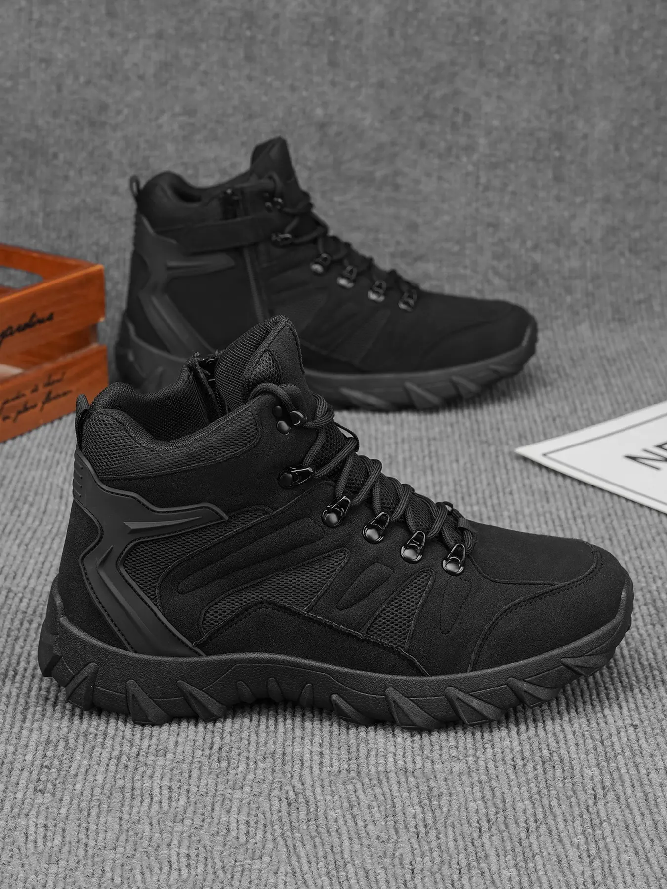 Men's Outdoor Hiking Boots, Large Size, Fall & Winter Footwear, Ideal for Climbing & Trekking, Durable Men's Shoes
