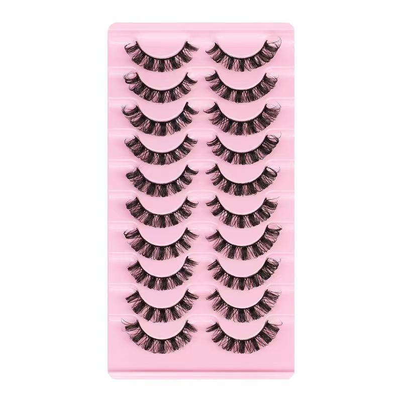 10 Pairs Russian Strip Lashes DD Curl Lashes 3D Eyelashes Reusable Fluffy False Lashes Russian Extensions