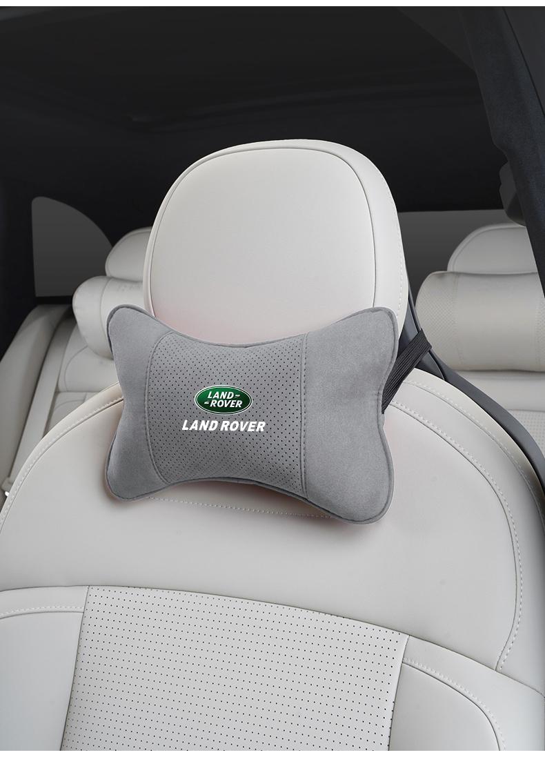 Car Suede Headrest Neck Support Auto Seat Accessories For Land Rover Range Rover Evoque Velar Defender Discovery Freelander Land Cruiser
