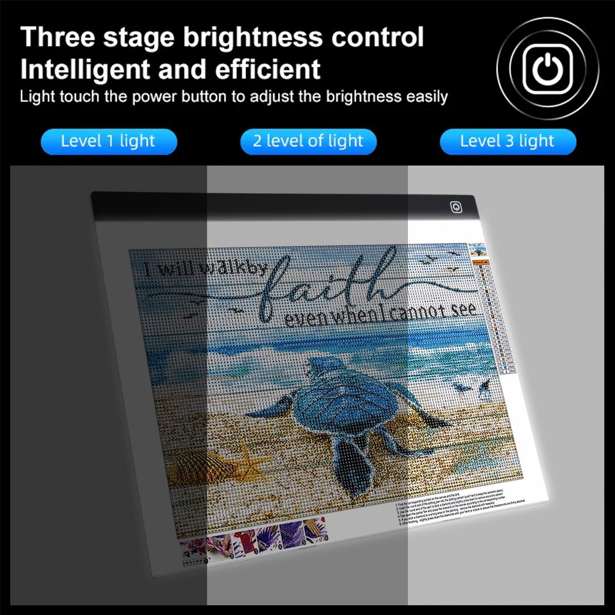 Professional A2 LED Light Box with Dimmable Touch Control - Ultra-Thin LED Light Board, Large Drawing Board for Diamond Painting, Sketching, Animation, Tattoo, Streaming - USB-Powered Artist Lighting with Brightness Adjustment, LED Light for Work