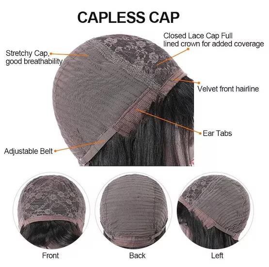 Sunber Yaki Straight Layered Wig with Bangs Glueless Human Hair Wig Put On and Go Wig Beginner Friendly Classic Cap