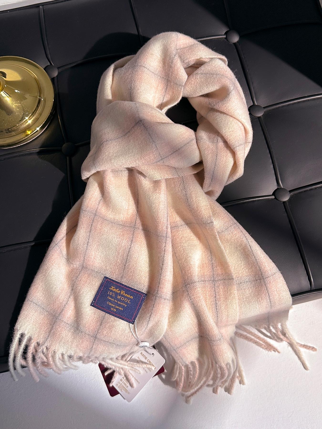 Women's Plaid Print Scarf with Fringe Decoration, Warm & Comfortable Fall/winter Accessory, Fashionable Boho Style for Women & Girls