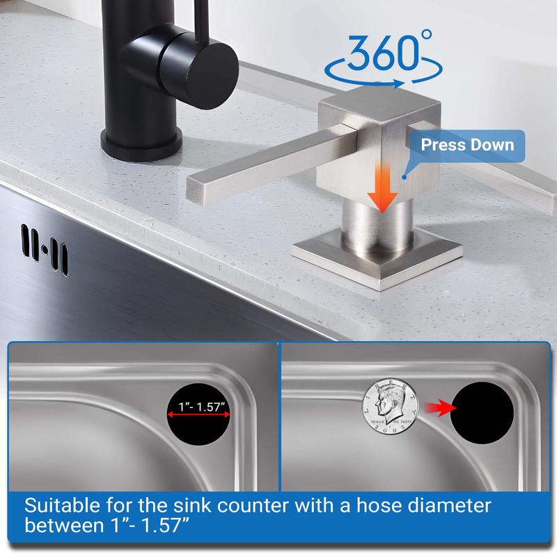 Kitchen Hack - Sink Soap Dispenser Tube Kit, with 47" Tube Hose and Check Valve for Prevent Backflow for Countertop Dispensador De Jabon de Cocina Kitchen Sink Accessories Home Goods Water White Silicone Bottle Container Installation Pump Outdoorfun