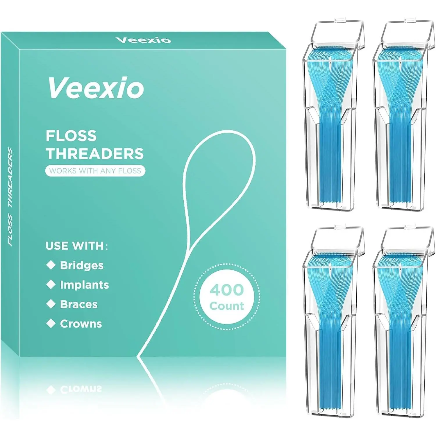 Floss Threaders for Dental Care, 400 Count