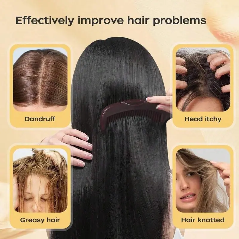 Efficient Dandruff Comb, Dandruff Remover Comb for Women Men - Scalp Massage Comb with Scalp Stimulation and Self-Cleaning Hollow Teeth for Cleaning, Deep Oil & Flake Removal, Anti-Buildup Scalp Care for Healthy Hair & Itchy Scalp Relief, Hair Care Tool