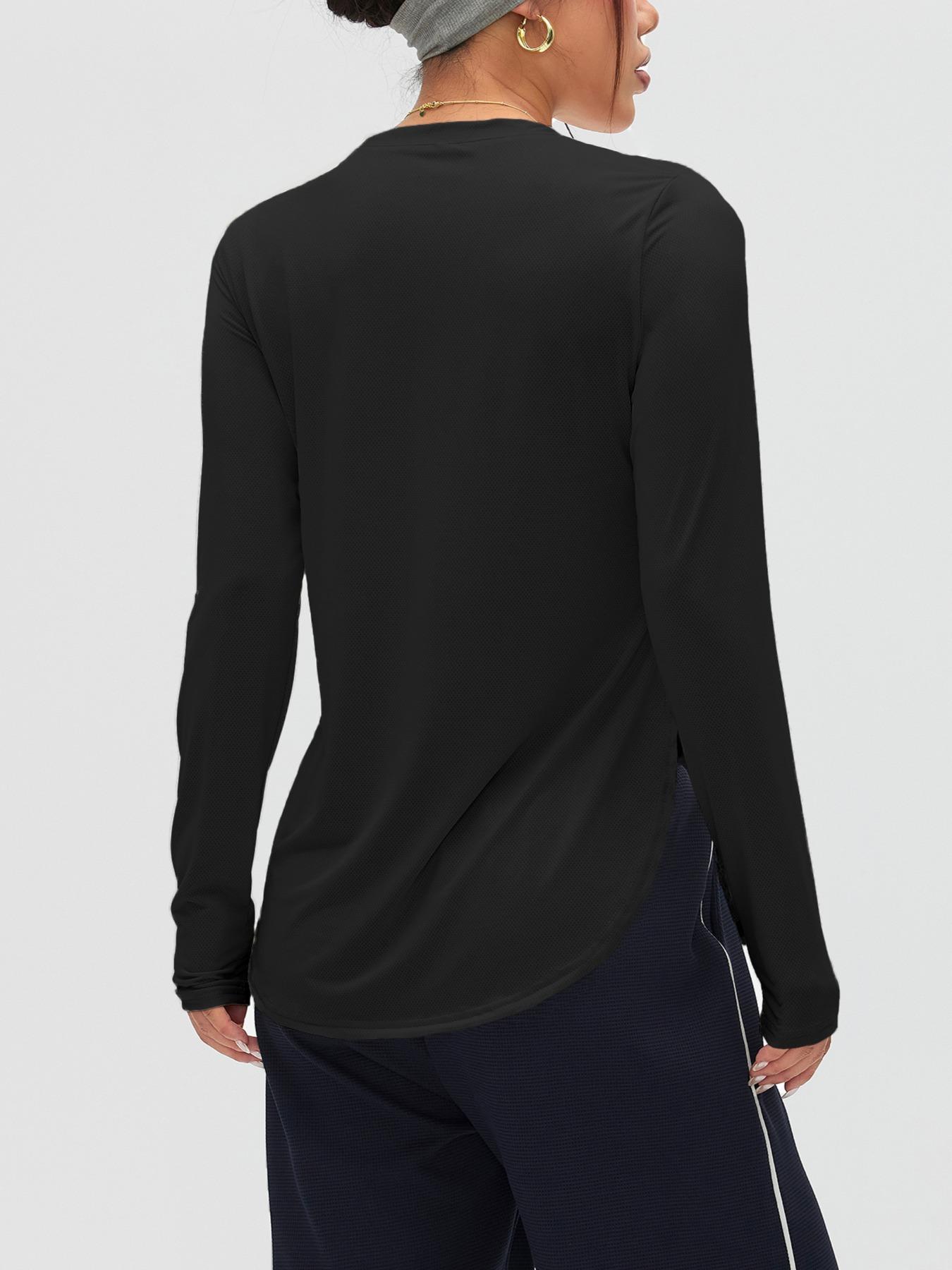 Women's High Elasticity Long Sleeve Breathable Mesh T-Shirt, Ideal for Gym Workouts Outdoor Hiking Cycling Yoga Running Base Layer Top, Fitness Running Tops, Athletic Yoga Tops