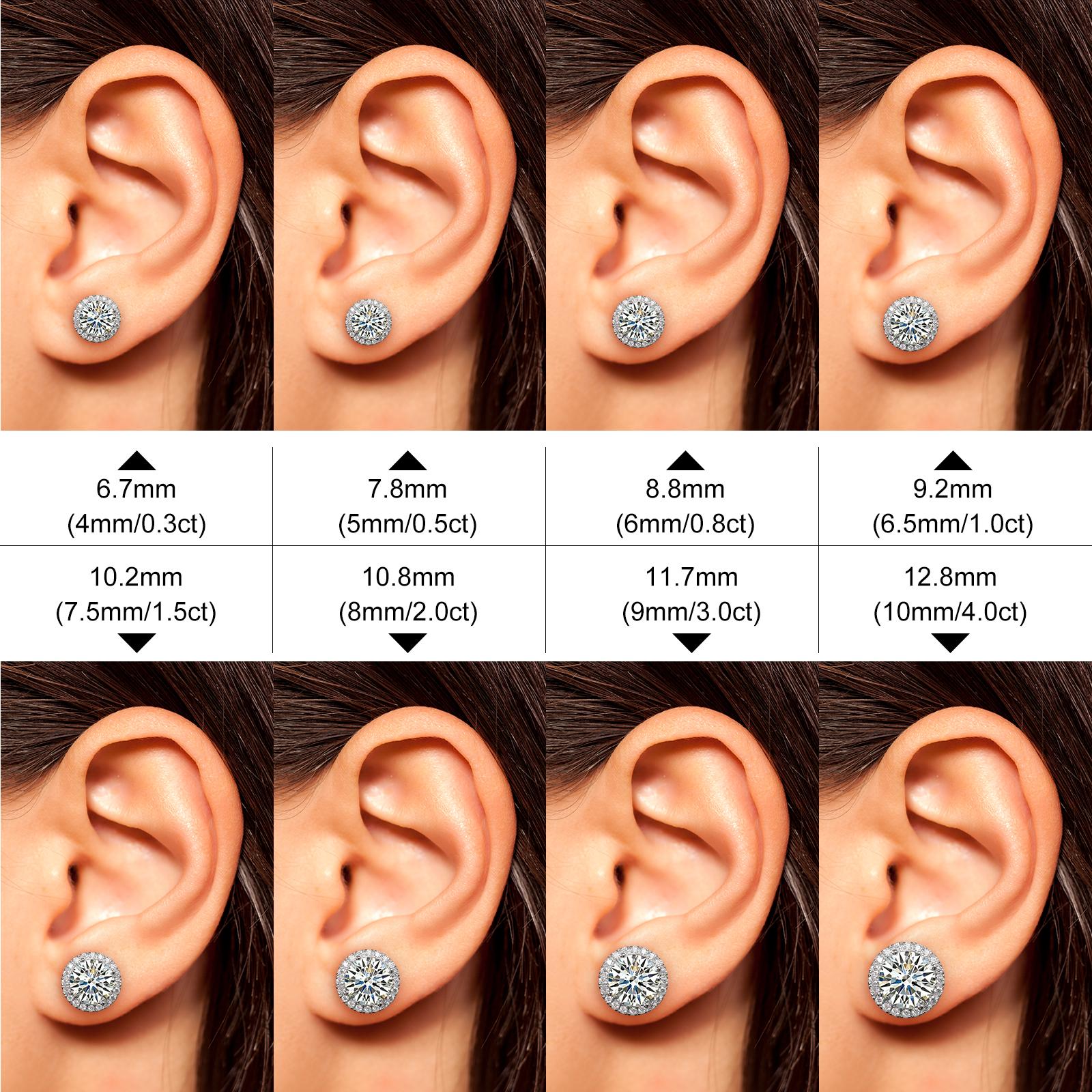 【#RRE103】UCCIYO Earring 925 Sterling Silver Synthetic Moissanite Stud Earrings for Women Men Fashion Simple Style Jewelry Gift Wedding Daily Birthday Anniversary