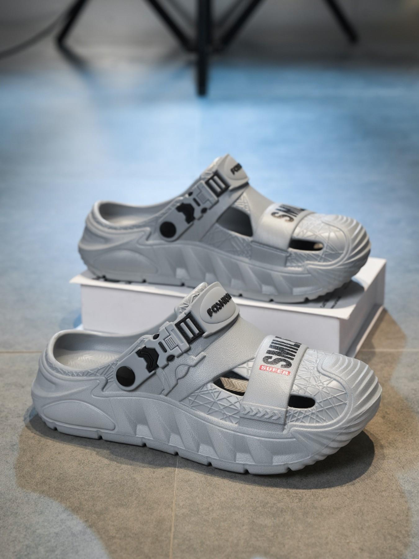 Men's Two-In-One Slip-On Sandals Slipper, Anti-Slip Durable Eva Sole, Wide Fit, All-Season Fashion, Ideal for Home, Beach, Rainy Days