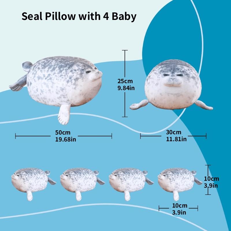 Realistic Seal Plush Toy, Sea Lion Stuffed Animal Doll, Aquarium Marine Life Pillow, Christmas Decoration Cushion, Unisex Gift, Soft Stuffed Animal