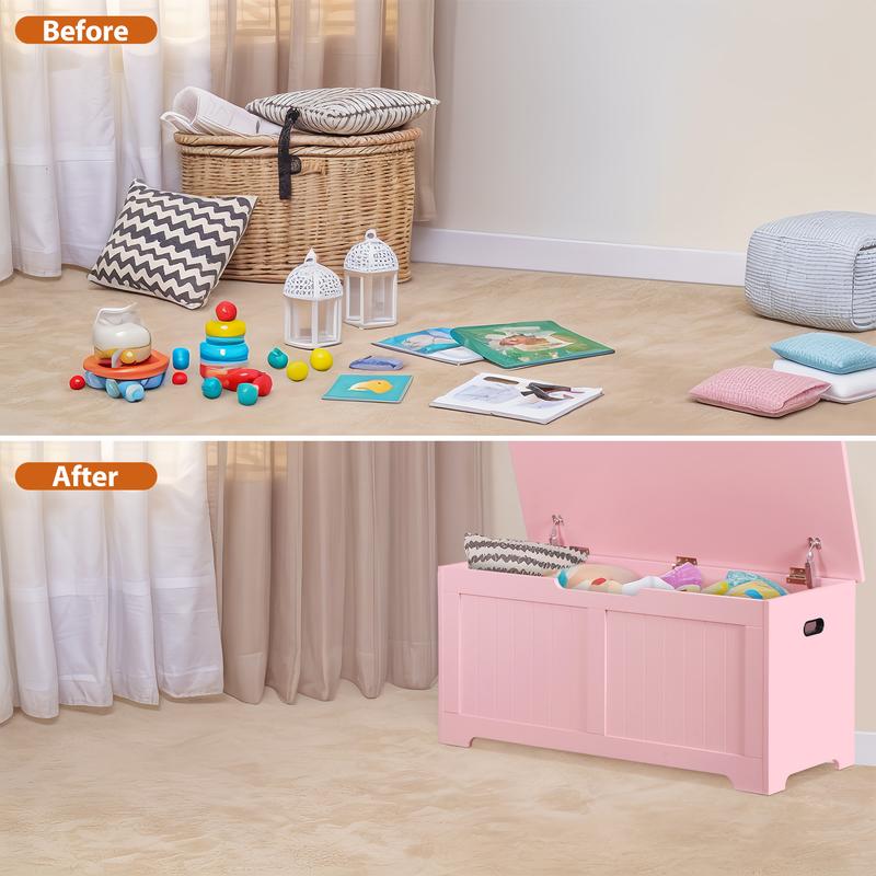 Zenstyle 39-in/ 30-in Large Storage Chest Storage Bench Toy Box 2 Safety Hinges for Entryway, Bedroom, Living Room