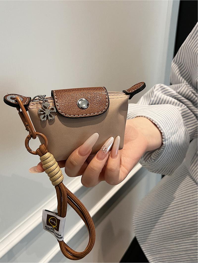 Mini fashion handbag dumpling bag Longxiang bag creative color matching change lipstick storage bag small hanging bag ultra mini nylon dumpling bag coin purse hanging decoration card bag key headphone lipstick storage bag Crossbody Purses