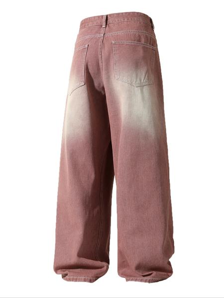 Men's Ombre Print Denim Shorts, Loose Casual Comfy Short Jeans for Summer, Men's Bottoms for Summer