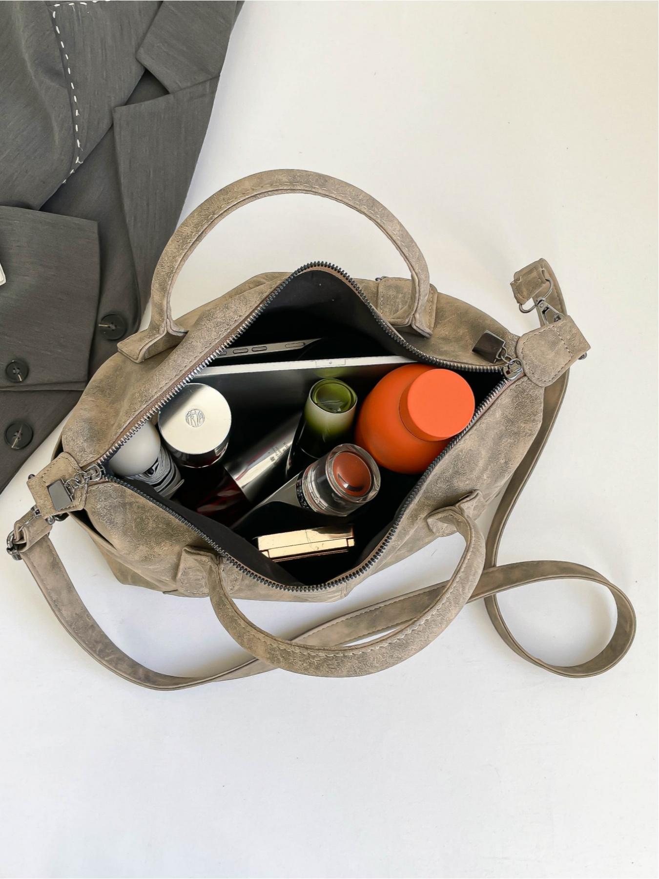 This vintage-style leather handbag is a large-capacity crossbody, shoulder bag, Pu Tote Satchel suitable for commuting, shopping, short trips, work, and everyday accessories. Available in multiple colors, it's versatile and easy to match.