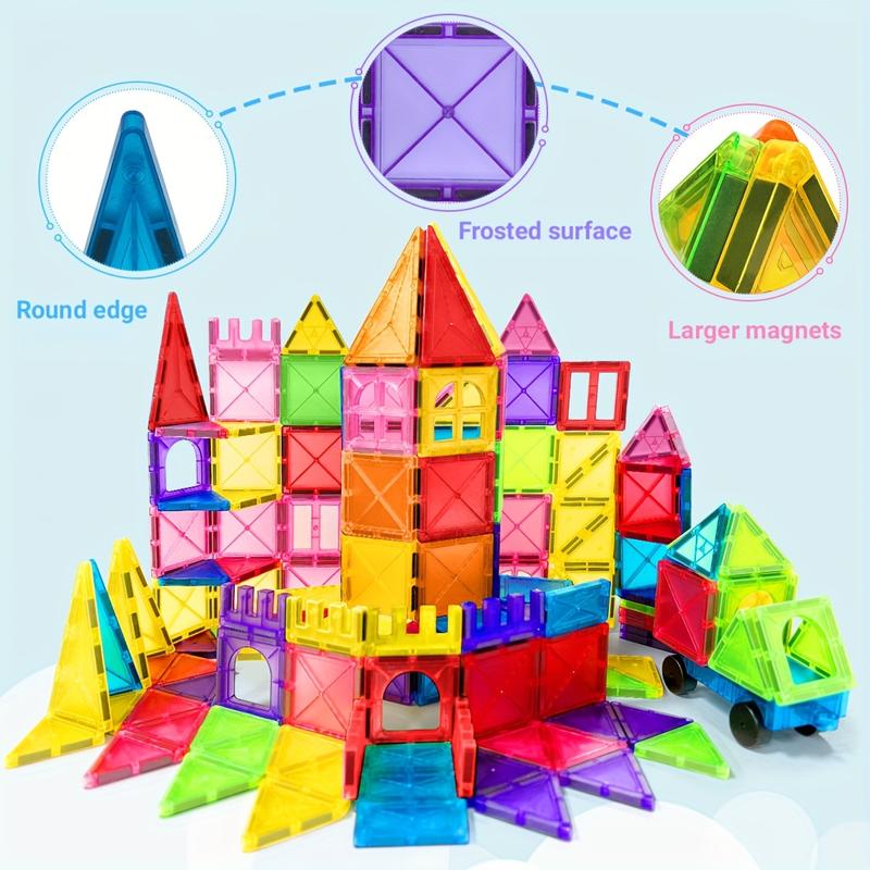 40/65/100pcs Children Magnetic Building Blocks Set, STEM Educational Toy, Stacking and Puzzle Set, Ideal Birthday Gift for Kids