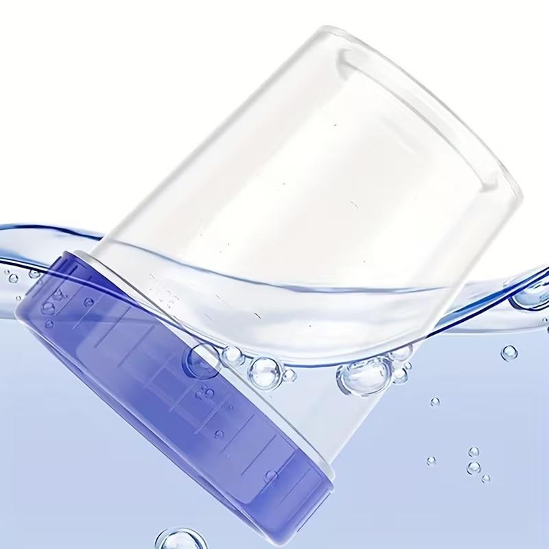 Reusable Plastic Measuring Cups Set, Kitchen Measuring Utensils, Stackable & Freezer Safe, 4-Pack 120ML Containers, Round Storage Jars for Kitchen Use