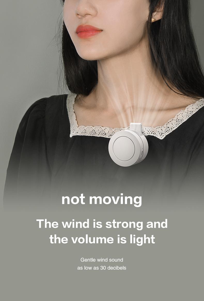 Mini Wearable Waist Fan – 360° Rotating Bladeless Airflow, USB or Battery Operated, Hands-Free Cooling for Hiking, Farming, and Camping