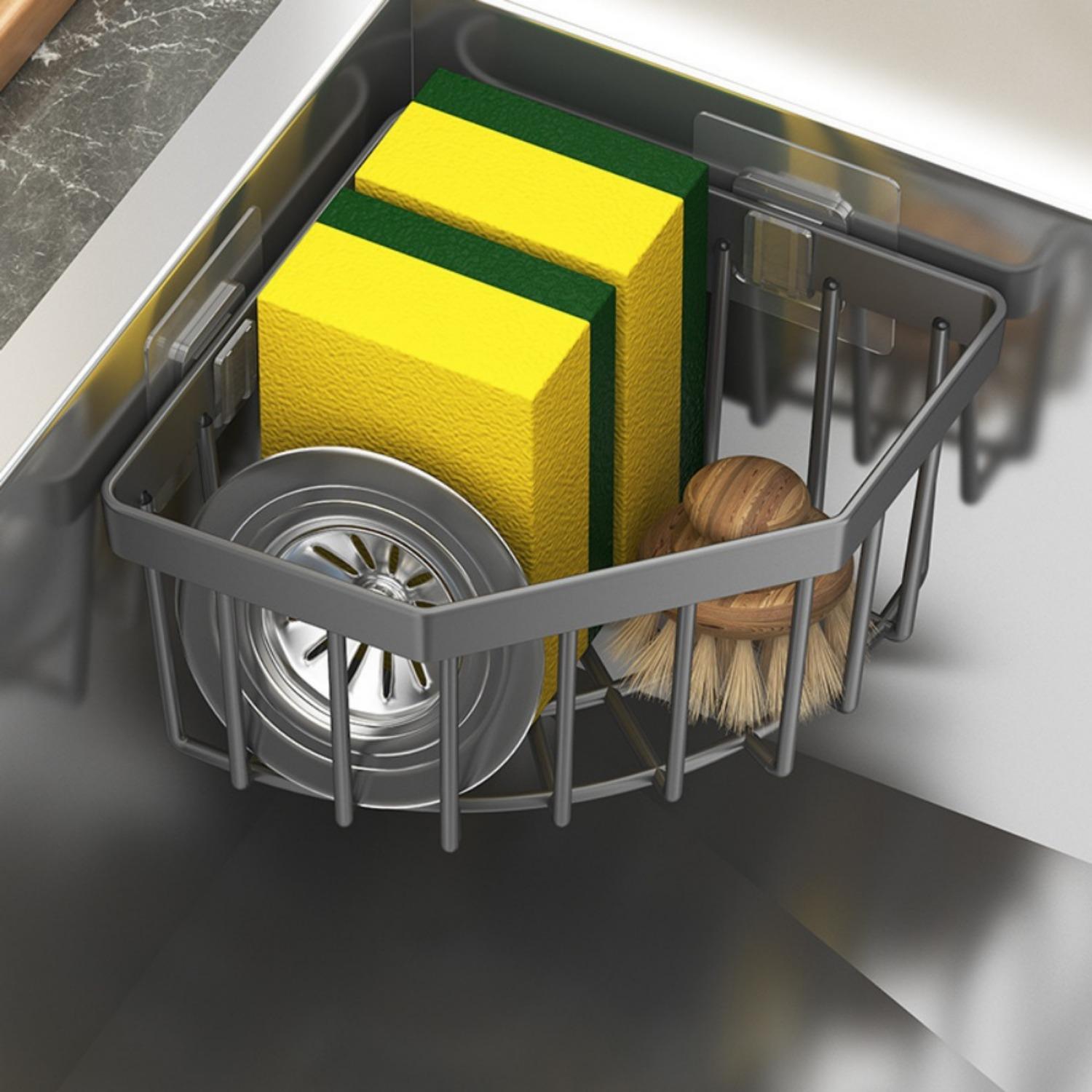 Kitchen Sink Drain Rack, 1 Count Hanging Faucet Drain Rack, Durable Cleaning Supplies Storage Rack, Dish Drying Organiser for Home Kitchen Dining Room